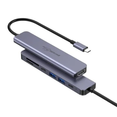 Porodo Blue 7 Ports Usb-C Hub 4K Hdmi & Dual Usb-C
